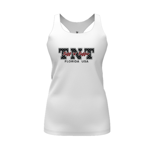 [FT0TRBWH-FYS-LOGO1] Decker Racerback Tank Top (Female Youth S, White, Logo 1)