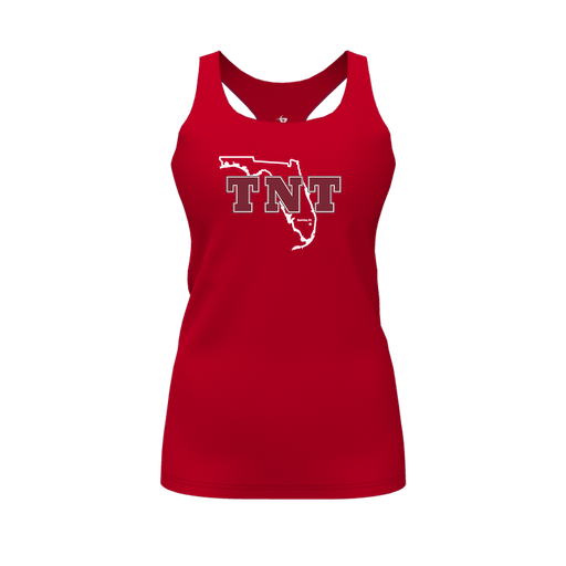 [CUS-DFW-RCBK-PER-RED-FYS-LOGO2] Racerback Tank Top (Female Youth S, Red, Logo 2)