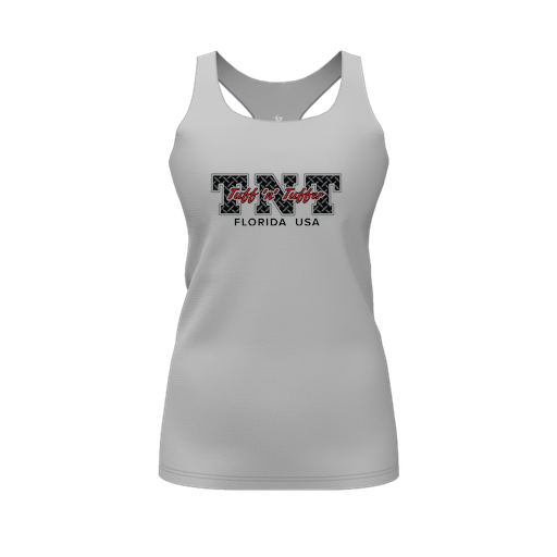 [CUS-DFW-RCBK-PER-GRY-FYS-LOGO1] Racerback Tank Top (Female Youth S, Gray, Logo 1)