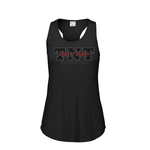 [FT0TUBBK-FAS-LOGO1] Ladies Tri Blend Tank Top (Female Adult S, Black, Logo 1)