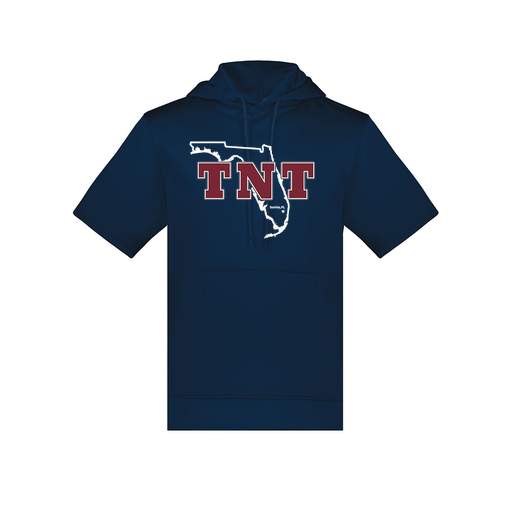 [6871.065.S-LOGO2] Men's Dri Fit Short Sleeve Hoodie (Adult S, Navy, Logo 2)