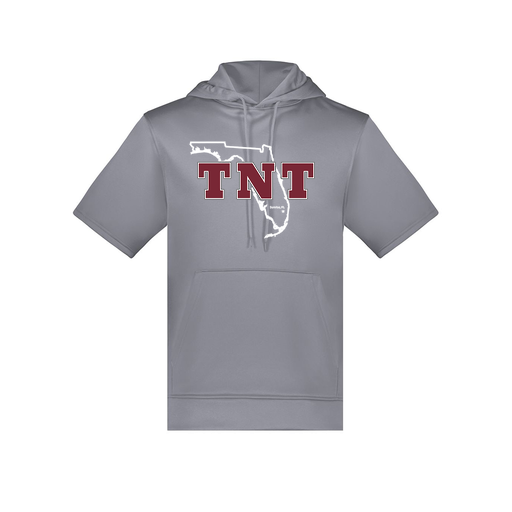 [6871.059.S-LOGO2] Men's Dri Fit Short Sleeve Hoodie (Adult S, Gray, Logo 2)