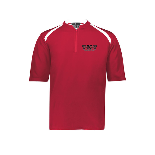 [229581-AS-RED-LOGO1] Men's Dugout Short Sleeve Pullover (Adult S, Red, Logo 1)