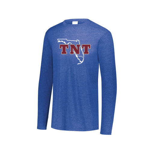 [FTLCUBRY-AXS-LOGO2] Decker Men's Tri-Blend T-Shirt - Long Sleeve (Adult XS, Royal, Logo 2)