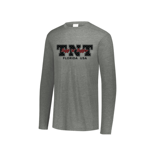 [FTLCUBGY-YS-LOGO1] Decker Youth Tri-Blend T-Shirt - Long Sleeve (Youth S, Gray, Logo 1)